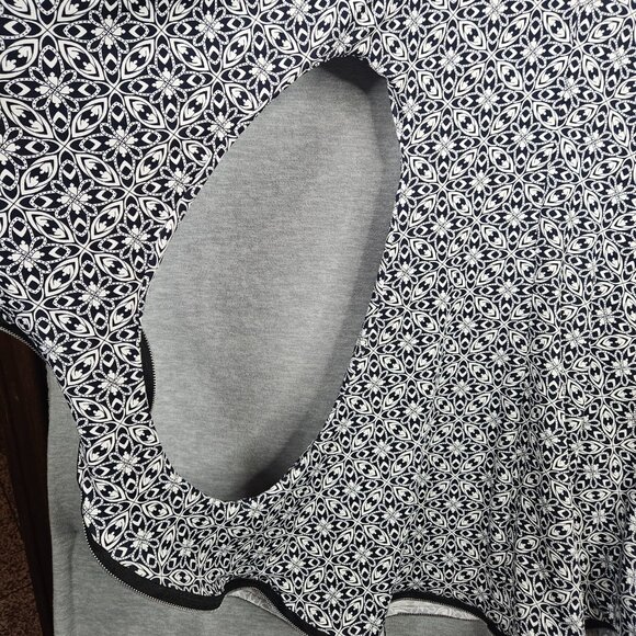 Circle Cutout Zipper Trim Tunic Women's Dress Size S Made in USA - Picture 5 of 9